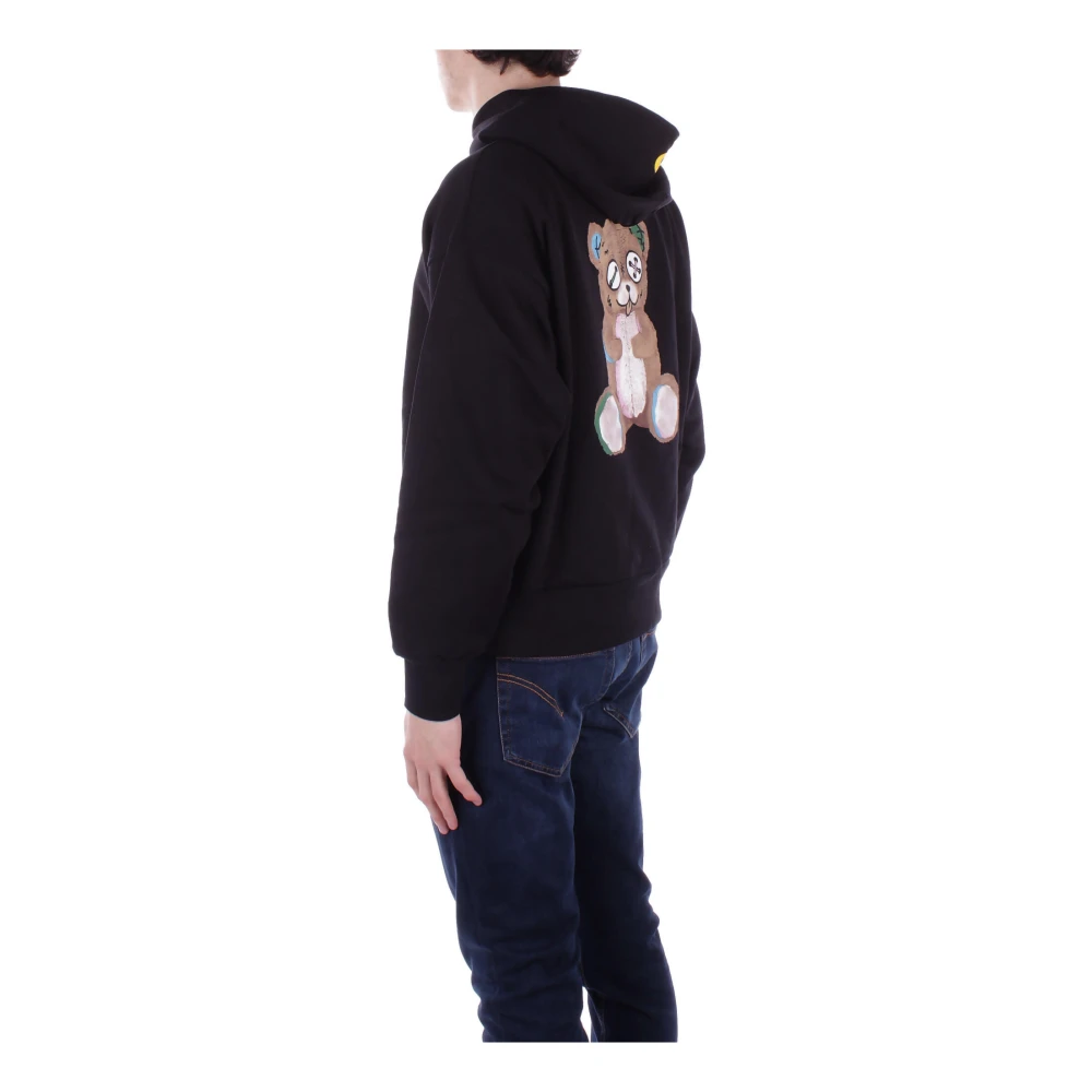 Barrow Zwarte Hoodie met Rits Black Heren