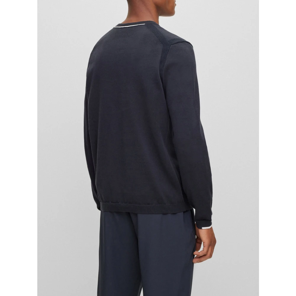 Hugo Boss Donkerblauwe Katoenen Trui Blue Heren