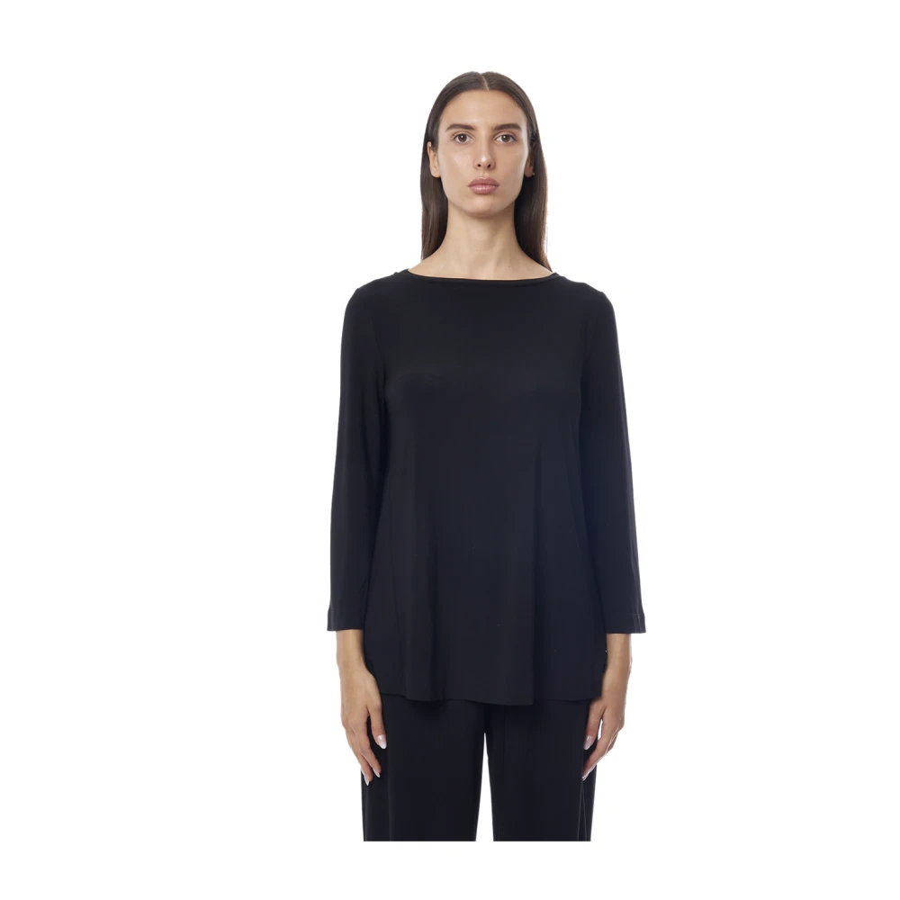 Max Mara Zwarte Easywear Overhemden Black Dames