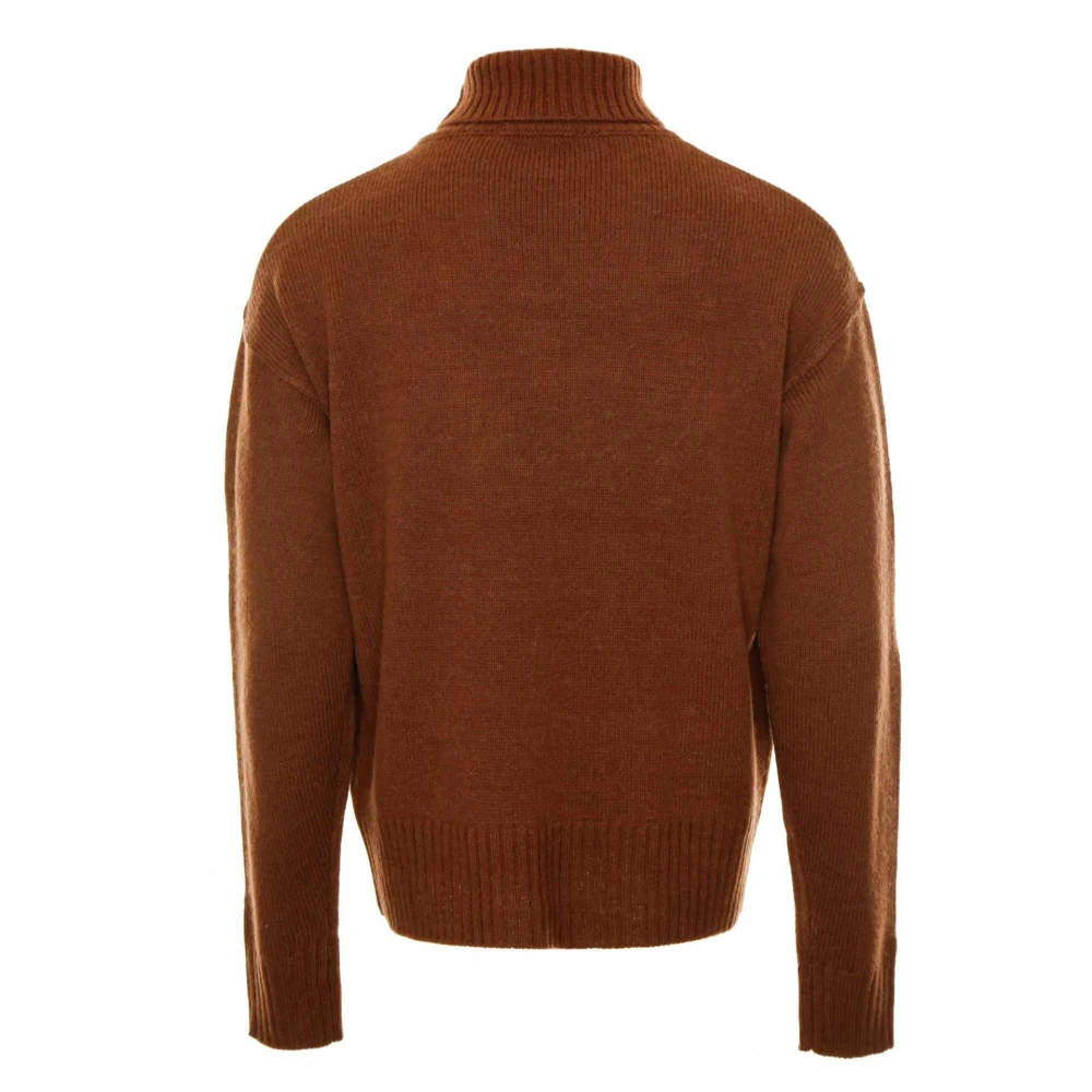 drykorn Geribbelde coltrui met verlaagde schouder Brown Heren