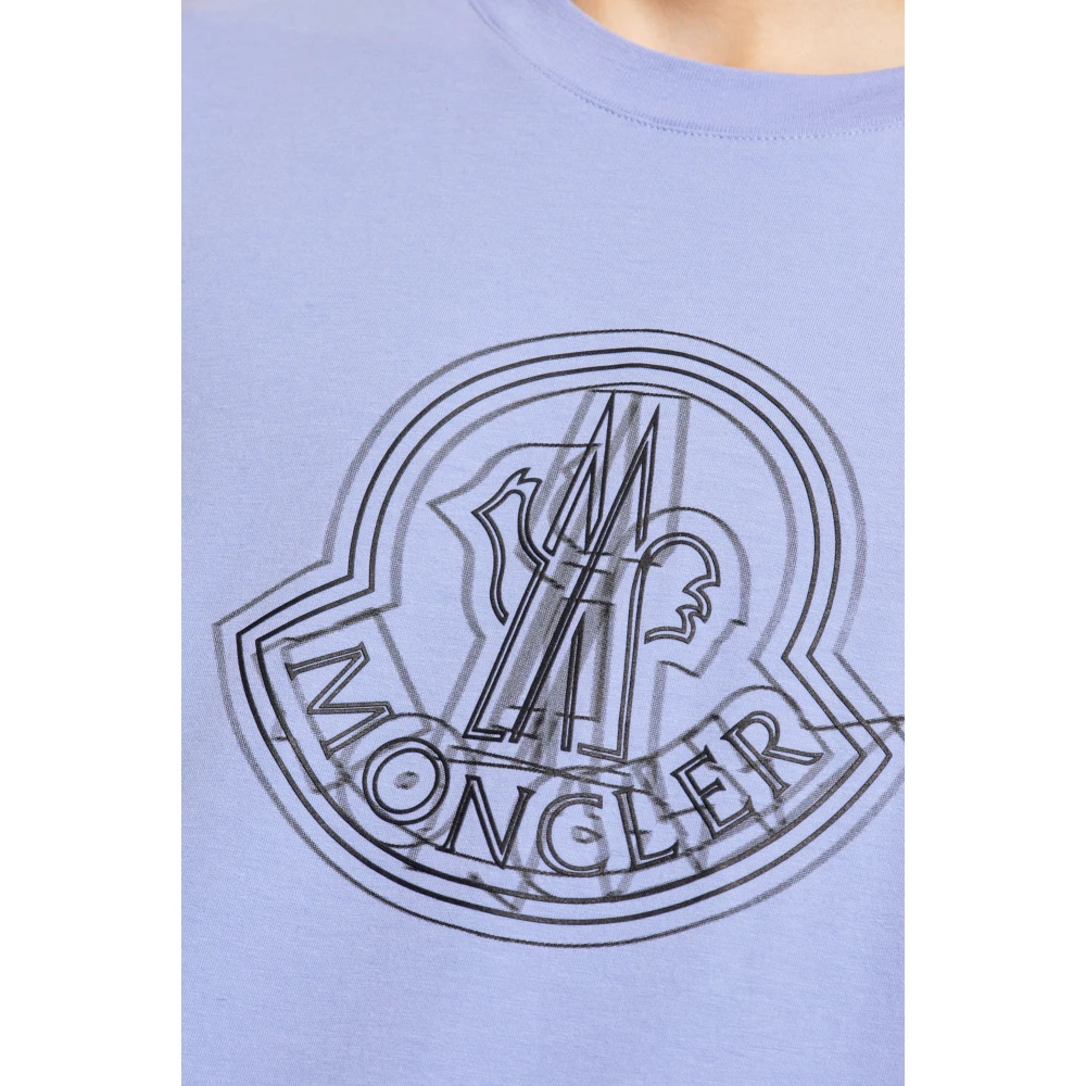 Moncler T-shirt met logo Purple Heren