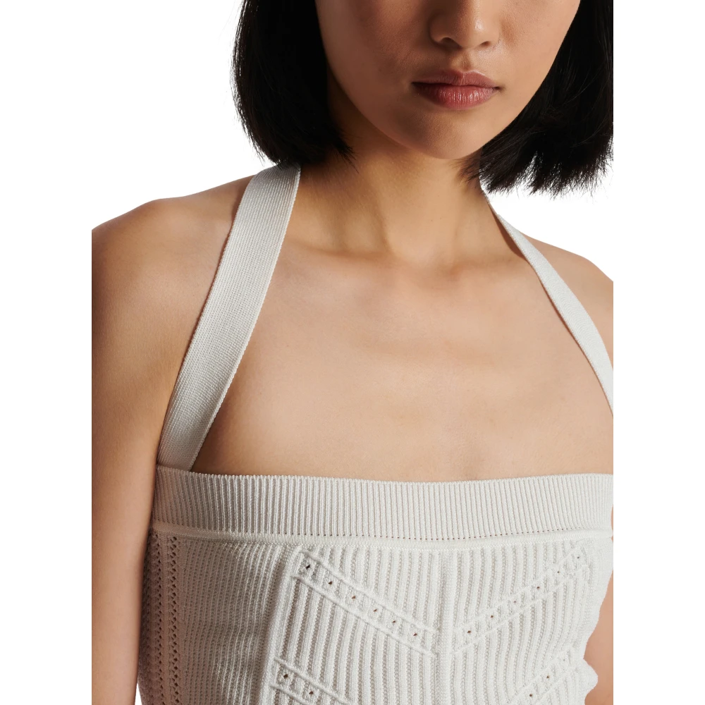 Balmain Gebreide halternek top White Dames