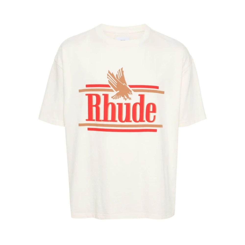 Rhude Logo Print T-shirt White Heren