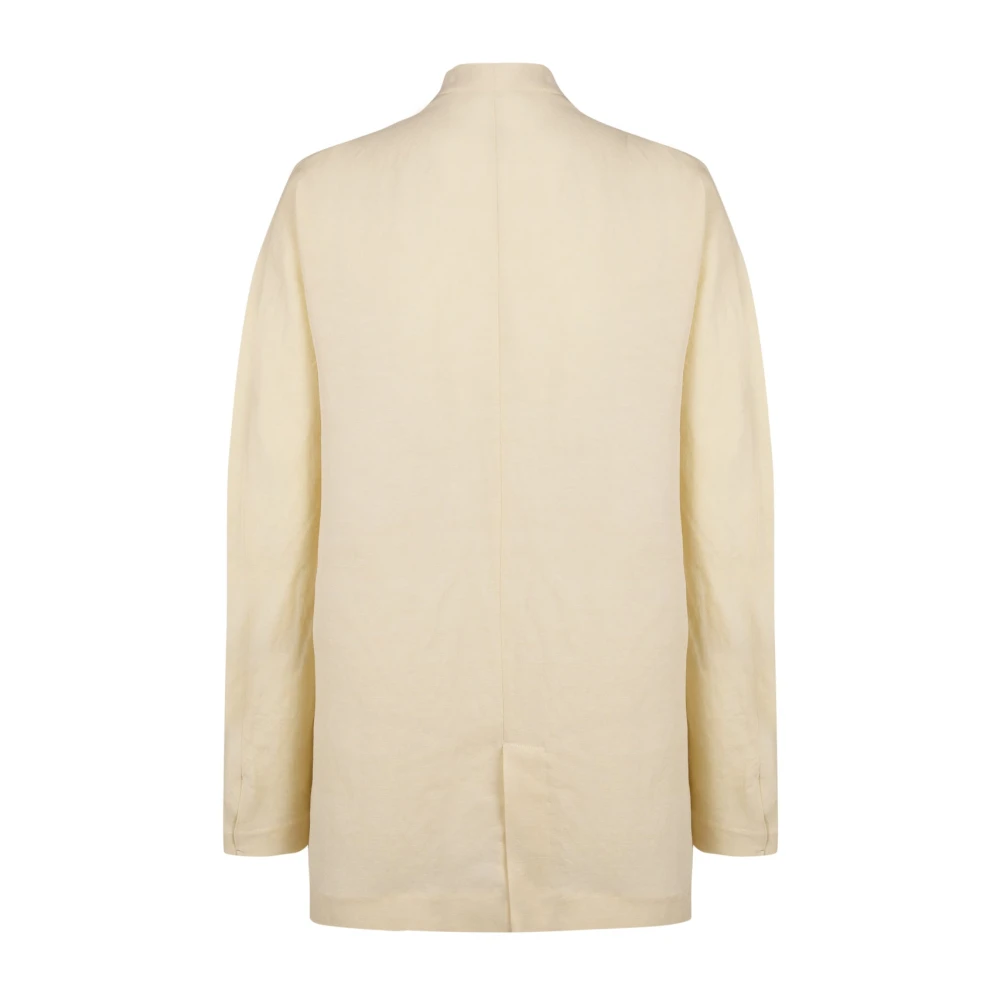 Cortana Linnen Viscose Lange Jas Vanille Yellow Dames