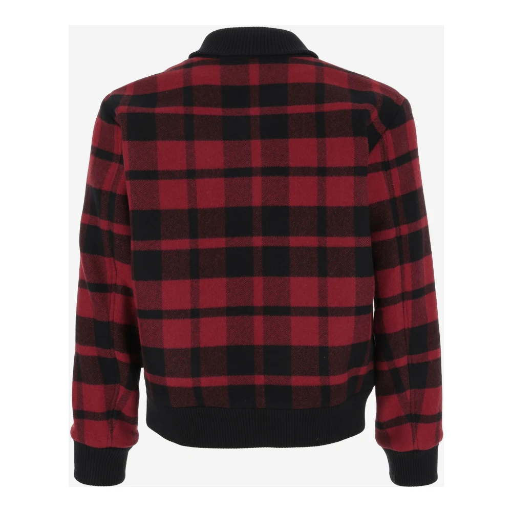 Woolrich Geruite Bomberjack Waterdicht Red Heren