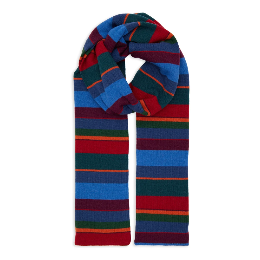 Gallo Unisex gevoerde blauwe sjaal met veelkleurige strepen Multicolor Unisex