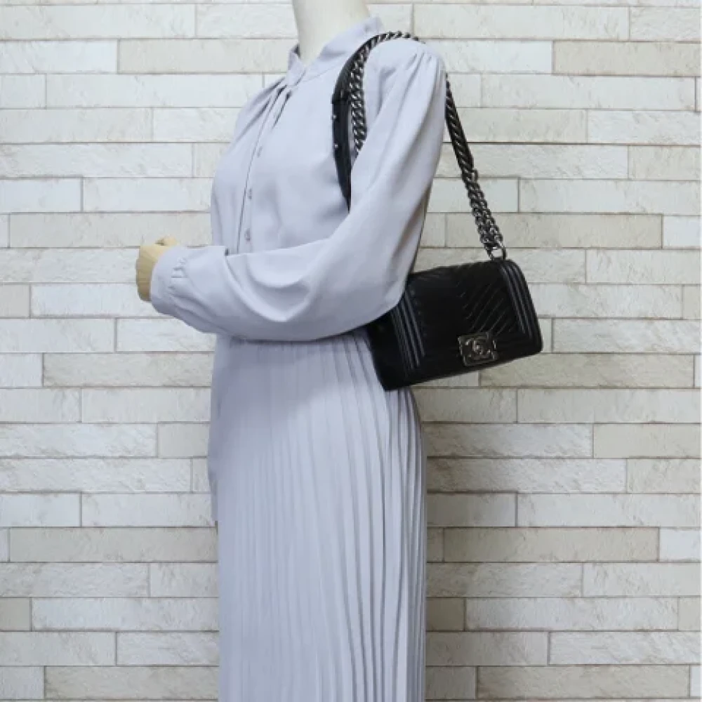 Chanel Vintage Pre-owned Leather shoulder-bags Black Dames