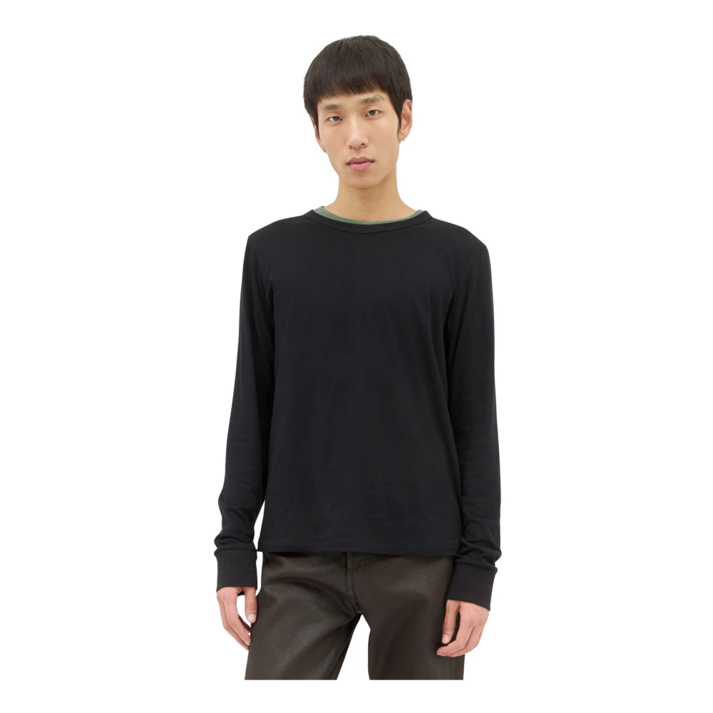 Dries Van Noten Gelaagd Katoenen Longsleeve T-shirt Black Heren