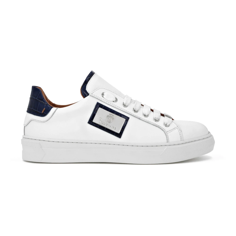 Billionaire Croco Printed Nappa Leather Lo-Top Sneakers Heren Schoenen Wit