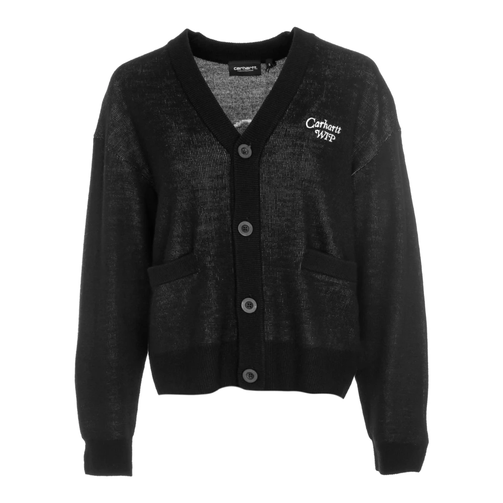 Carhartt WIP Geborduurde Cardigan met Jacquard Detail Black Heren