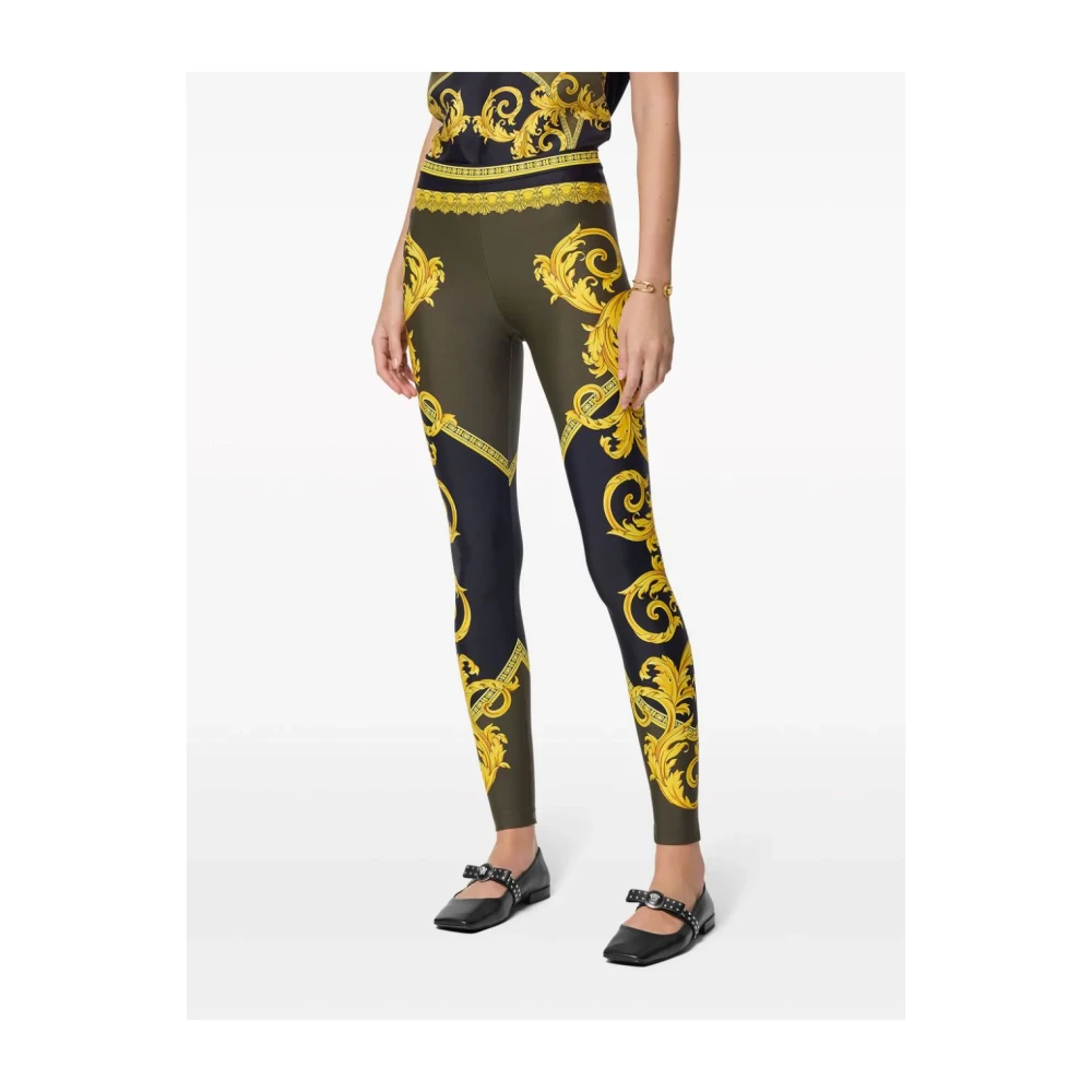 Versace Groene Broek La Coupe Des Dieux Multicolor Dames