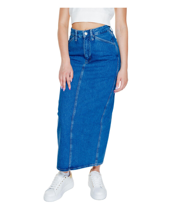 jupe-bleue-en-coton-collection-automne-hiver