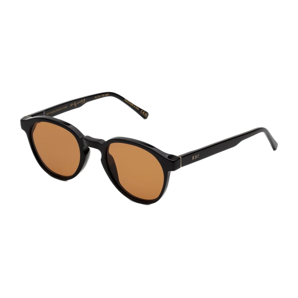 Retrosuperfuture Unisex Brown Itz The Warhol Refined Sunglasses Acetate Black Round - Image 3