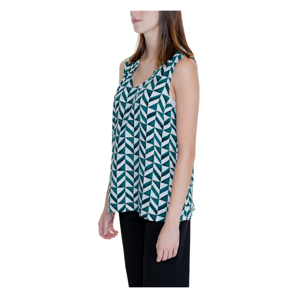 Street One Groene Geometrische Tanktop Dames Lente Zomer Green Dames