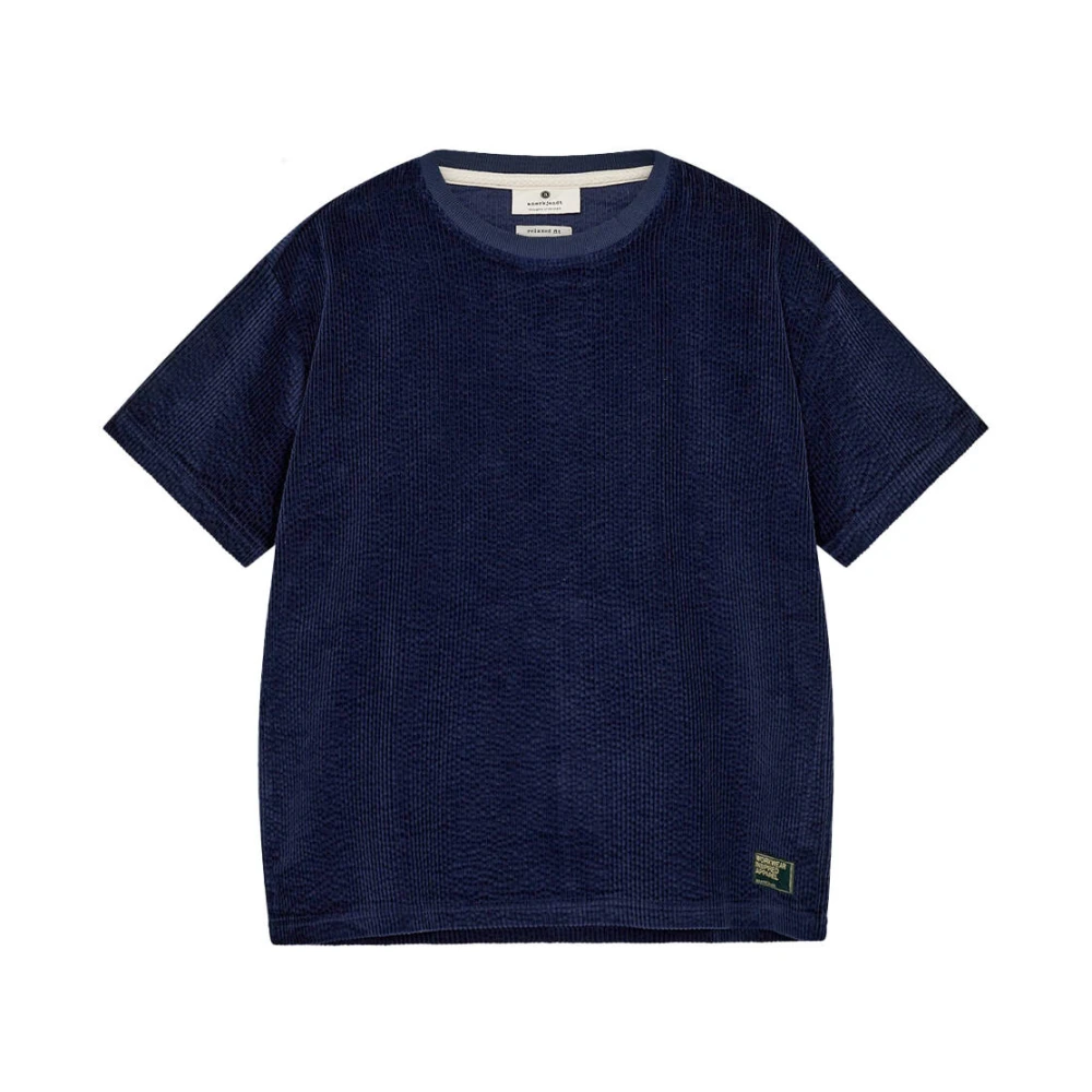 Anerkjendt Ribfluwelen T-shirt korte mouw Blue Heren