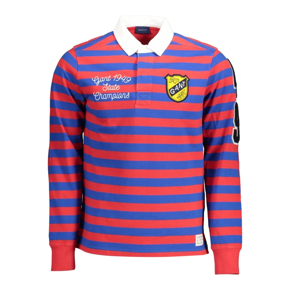 Gant Men's Multicolor Long Sleeve Polo Shirt Red - Polo Shirts - S - Tops