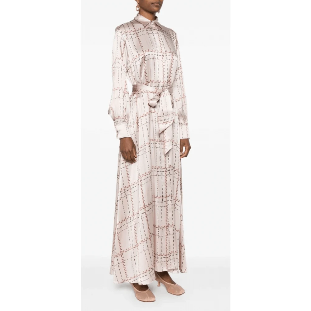 Kiton Mauve Zijden Overhemdjurk Pink Dames