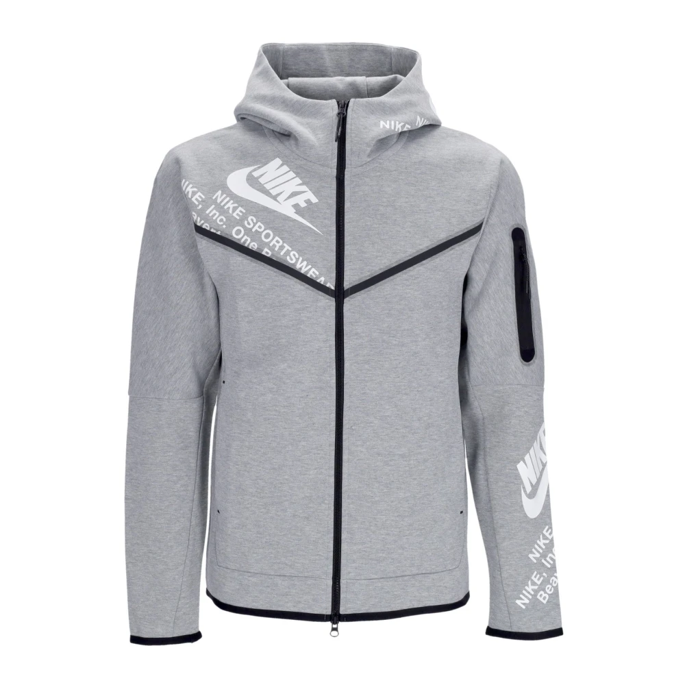 Nike Men's Gray Tech Fleece Zip Hoodie Heather