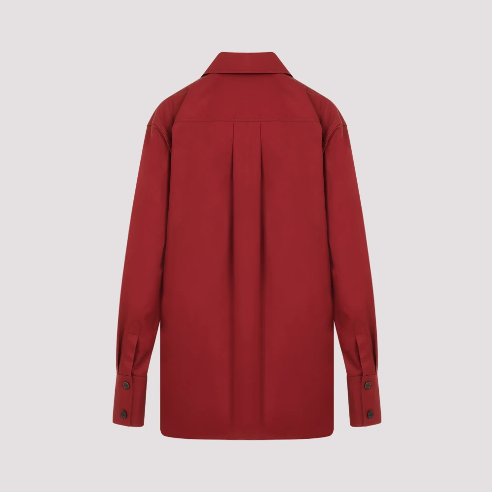 Saint Laurent Rood Katoenen Overhemd Klassieke Stijl Red Dames