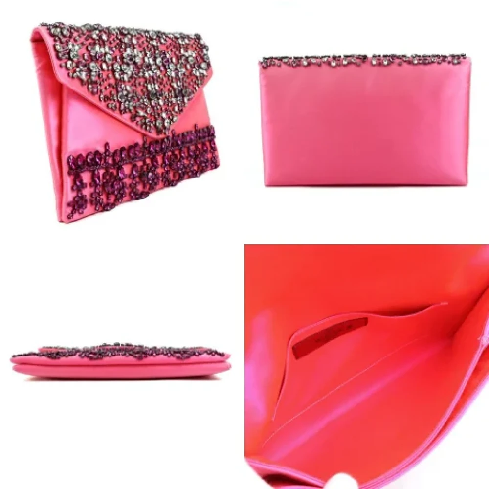Valentino Vintage Pre-owned Satin clutches Pink Dames