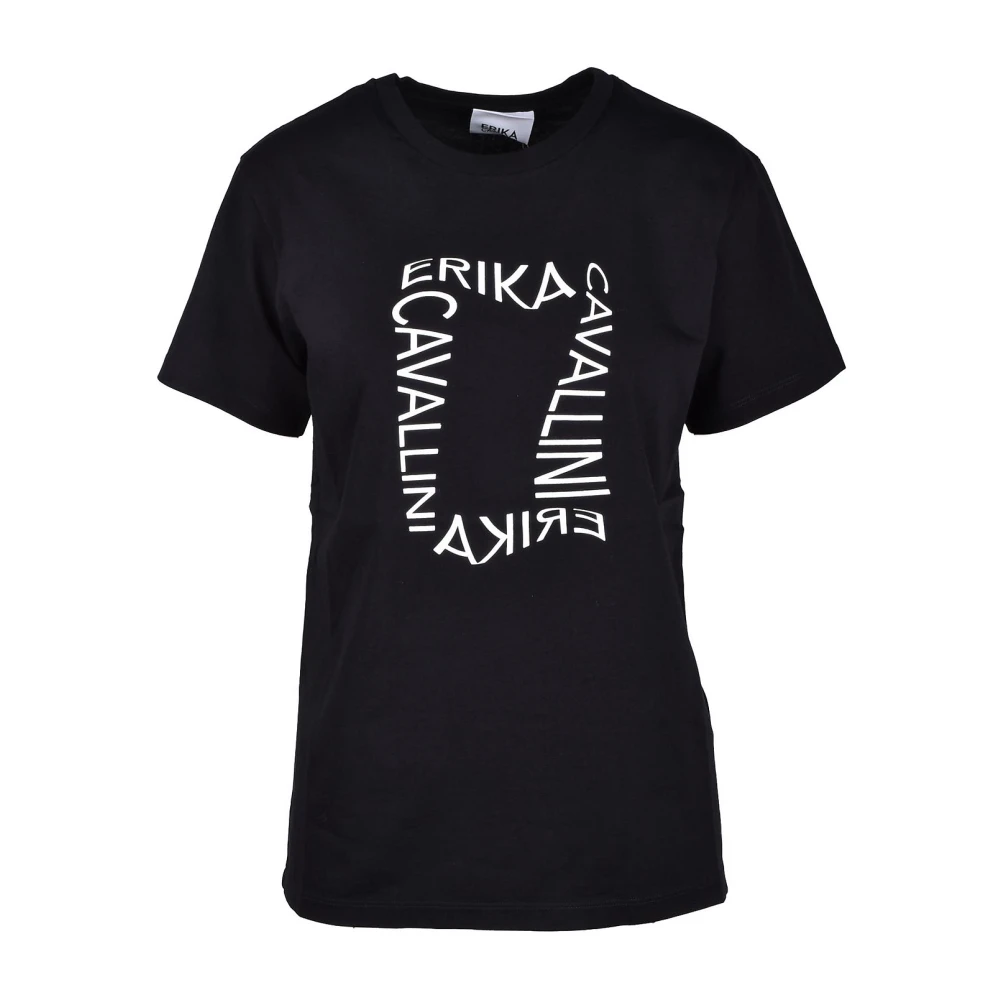 Erika Cavallini Zwarte T-shirt voor vrouwen Black Dames