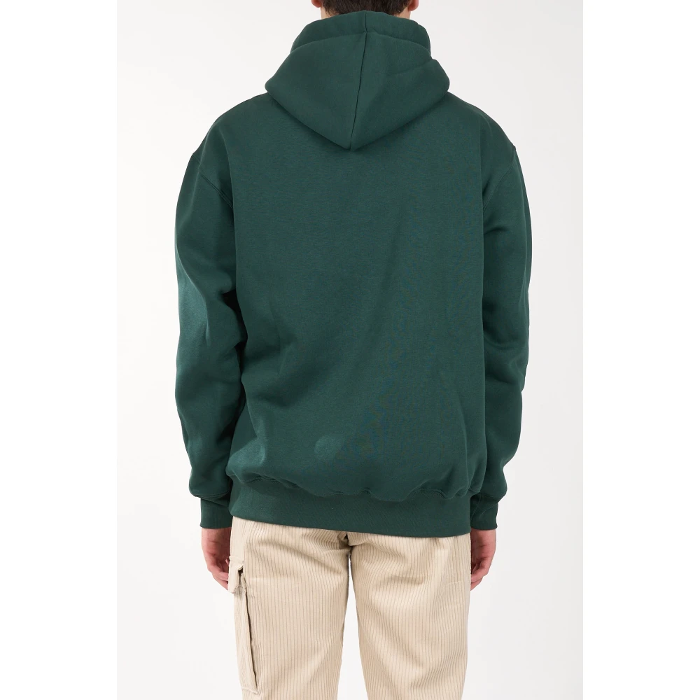 Family First Katoenen Hoodie met Logo Zak Green Heren