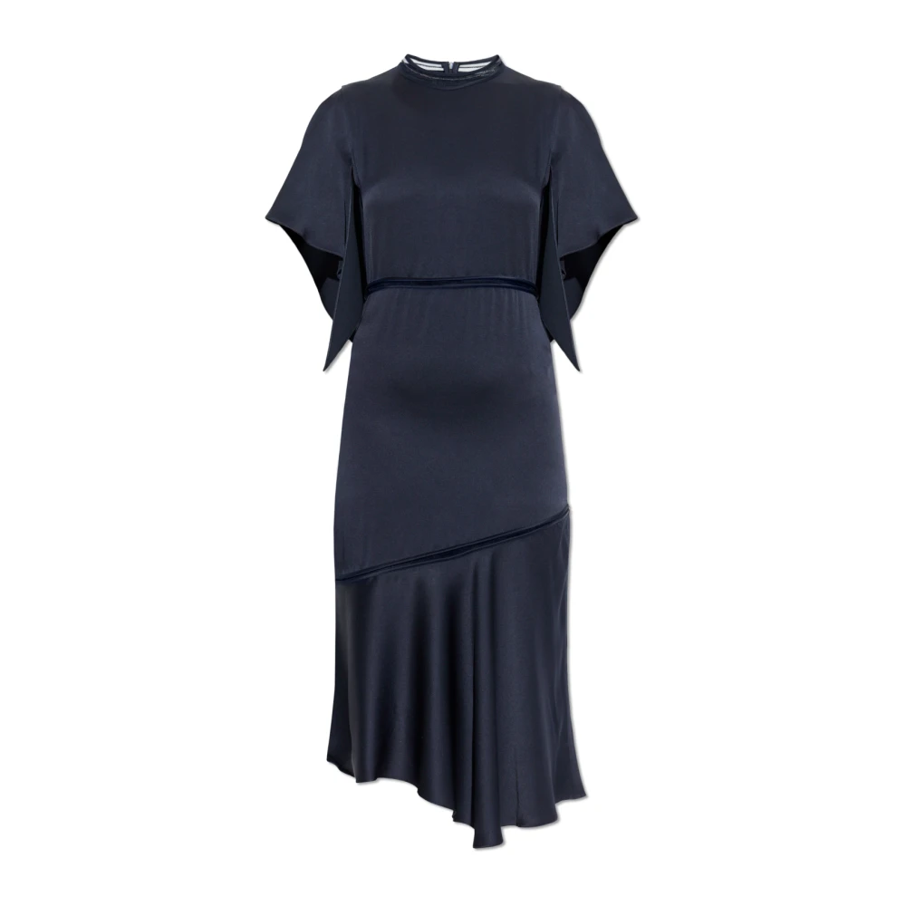 Fabiana Filippi Blue Midi Dress In Enver Satin - Female - Midi Dresses - S - Dresses