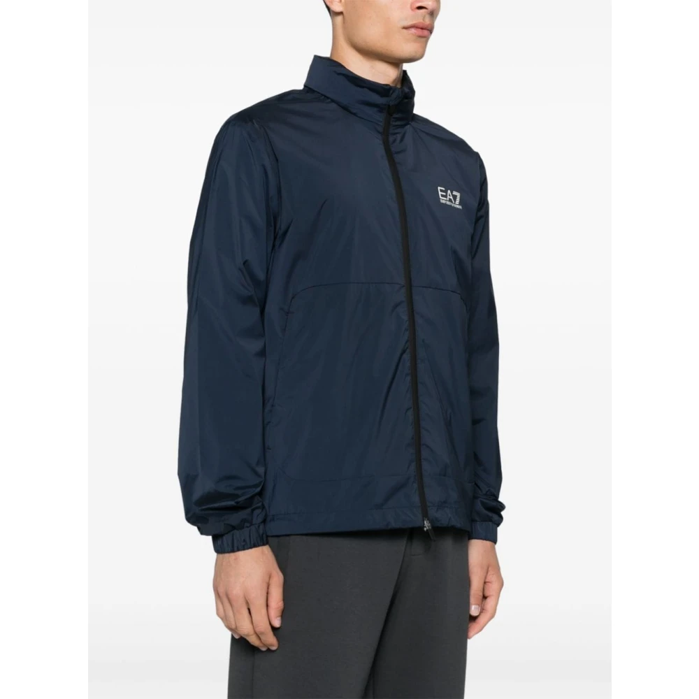 Emporio Armani EA7 Navy Blauwe Lichtgewicht Ritsjas Blue Heren