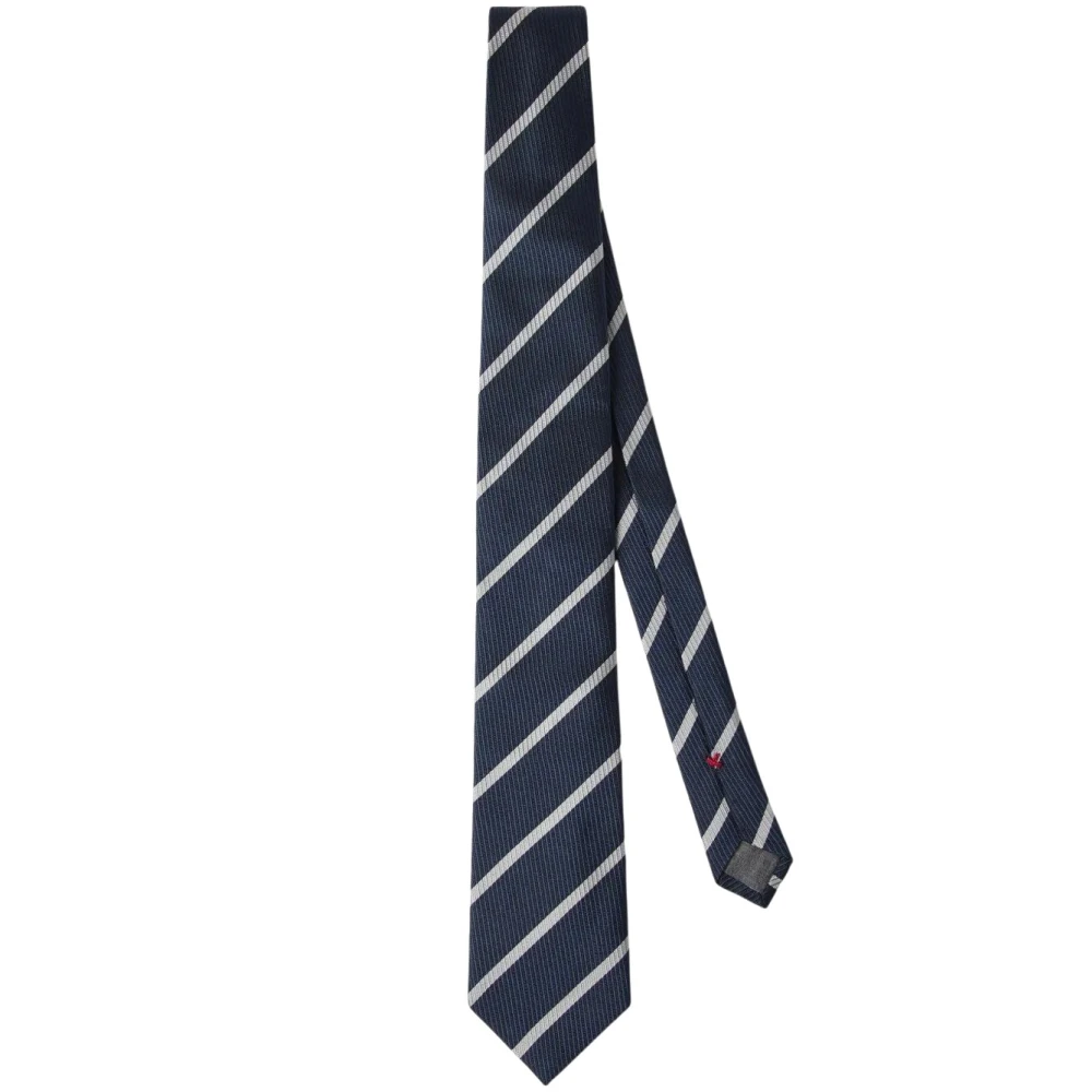 BRUNELLO CUCINELLI Elegante Zijden Stropdas voor Mannen Blue Heren