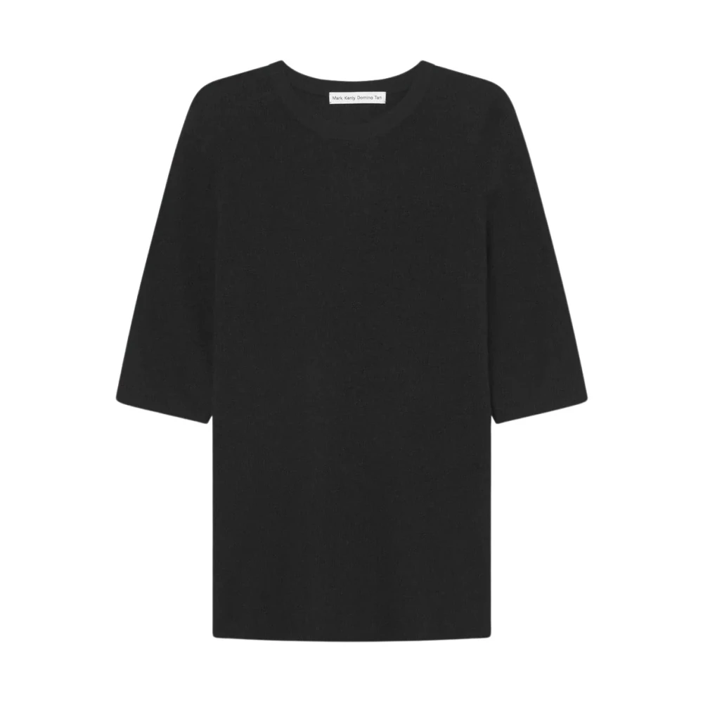 Mark Kenly Domino Tan Kasjmier Zwart Blouse met Ribboorden Black Dames