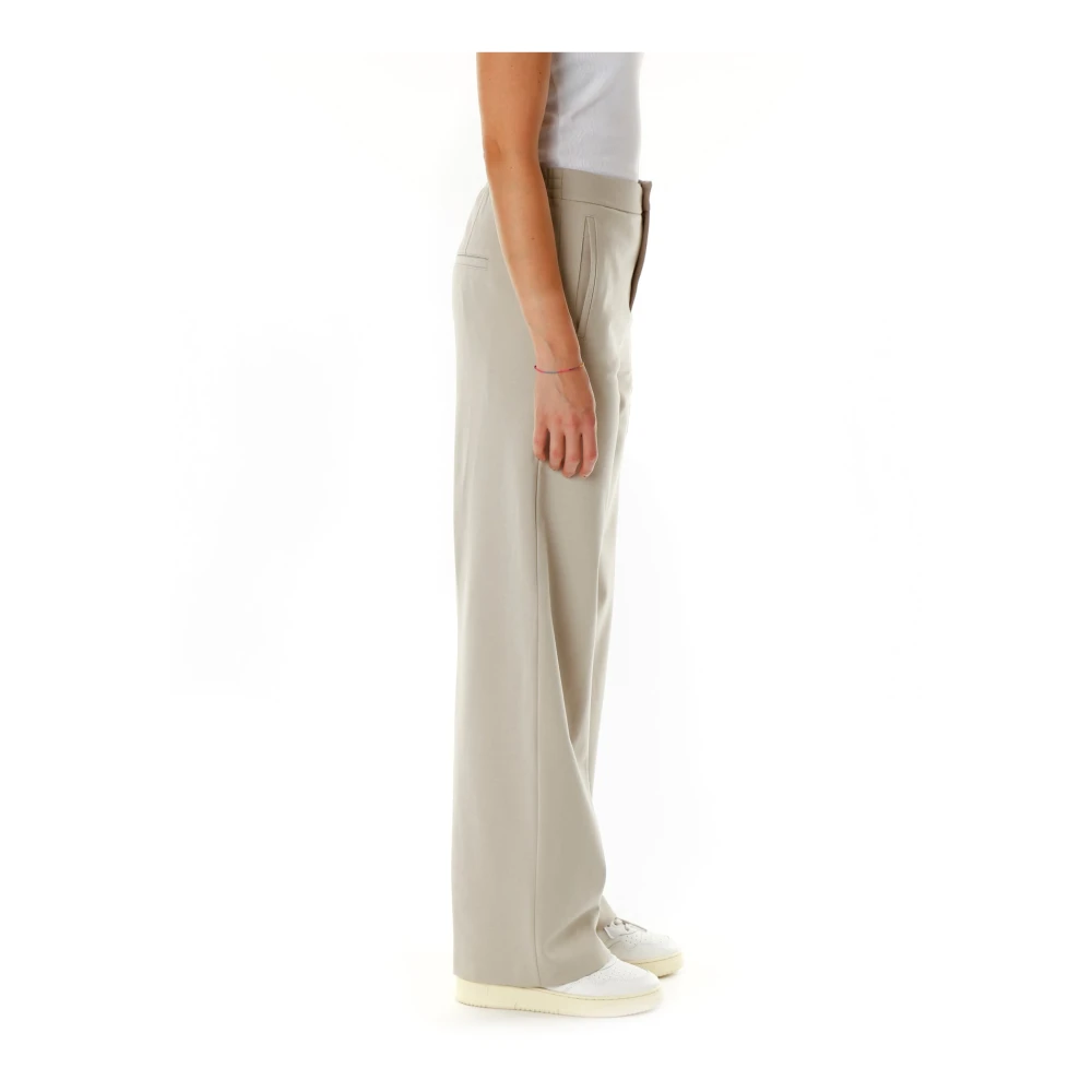 drykorn Barrel Leg Mid Waist Pants Beige Dames
