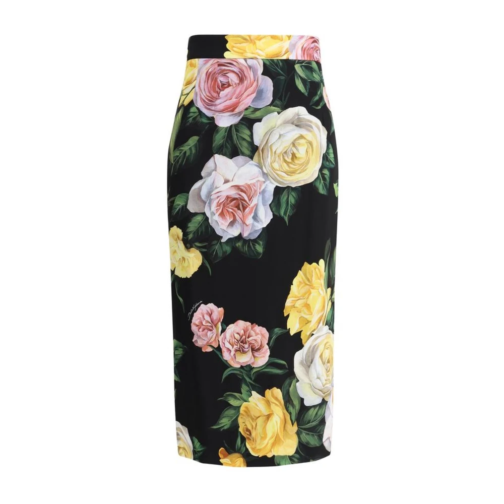 Dolce & Gabbana Bloemen Midi Rok Elegante Stijl Multicolor Dames