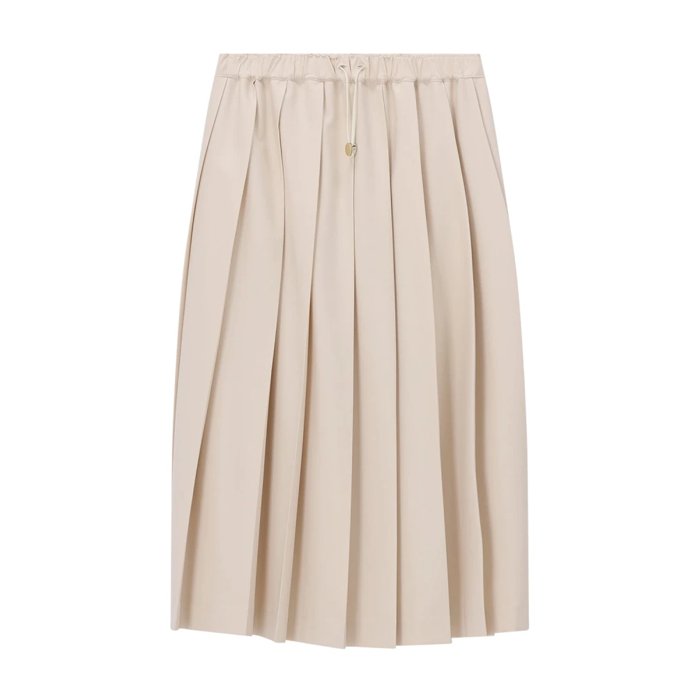 Fabiana Filippi Women's Beige Midi Skirts, M, Pleated Skirt In Techno Tailoring