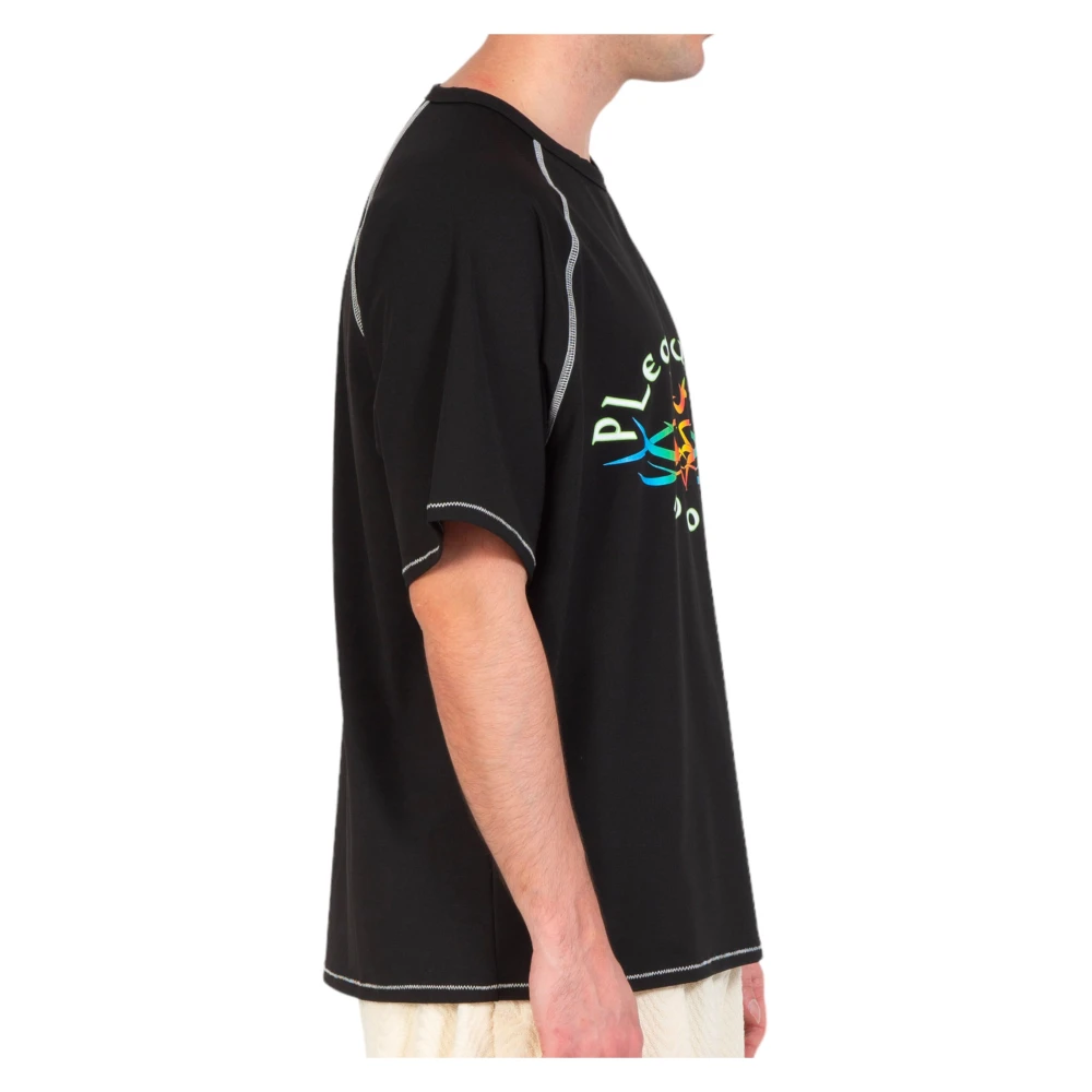 Pleasures Zwarte Adventure Raglan Sport Tee Black Heren