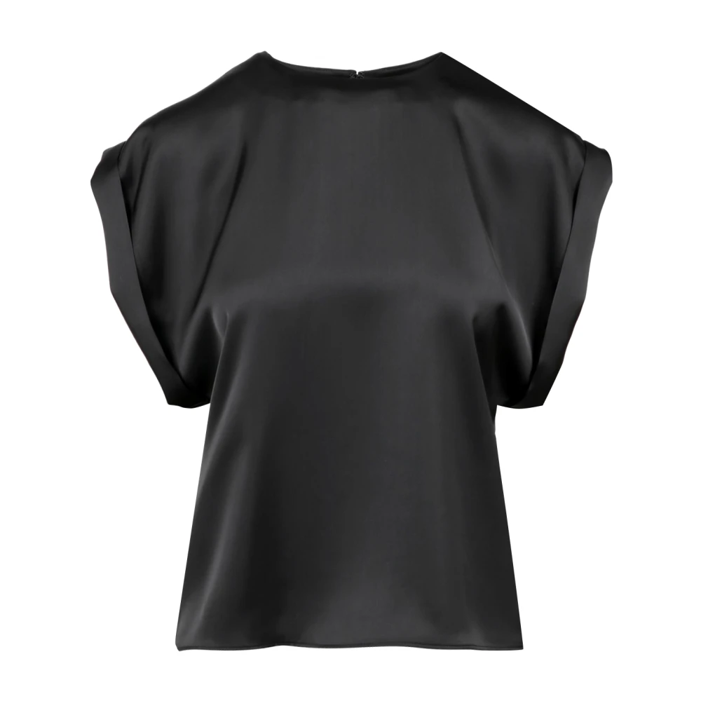 Philosophy Di Lorenzo Serafini Svart Satin Vingsleeve Klänning