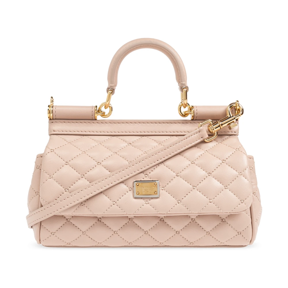 Dolce & Gabbana Sicily Leren Handtas Powder Pink Dames
