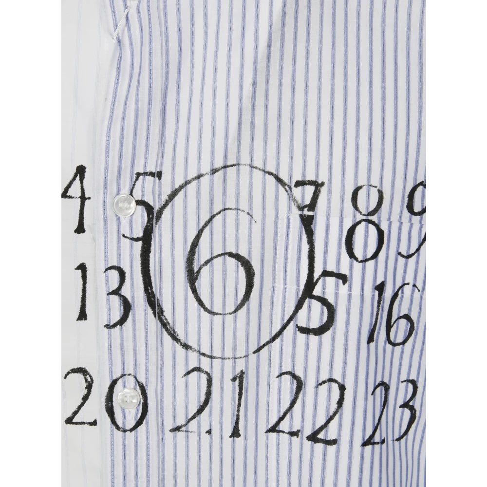 MM6 Maison Margiela Asymmetrisch Logo Shirt White Heren