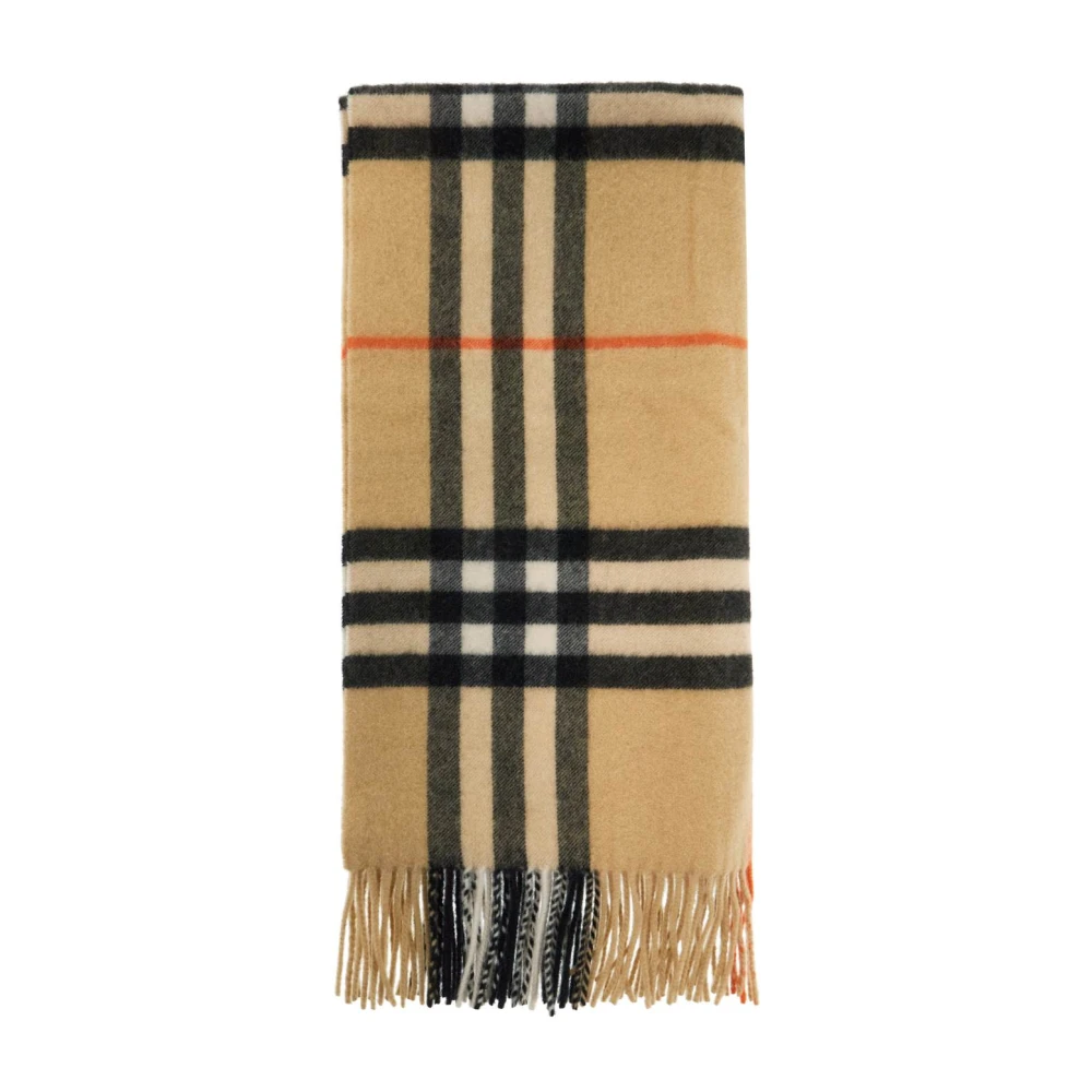 Burberry Kasjmier Ruitpatroon Sjaal Beige Unisex