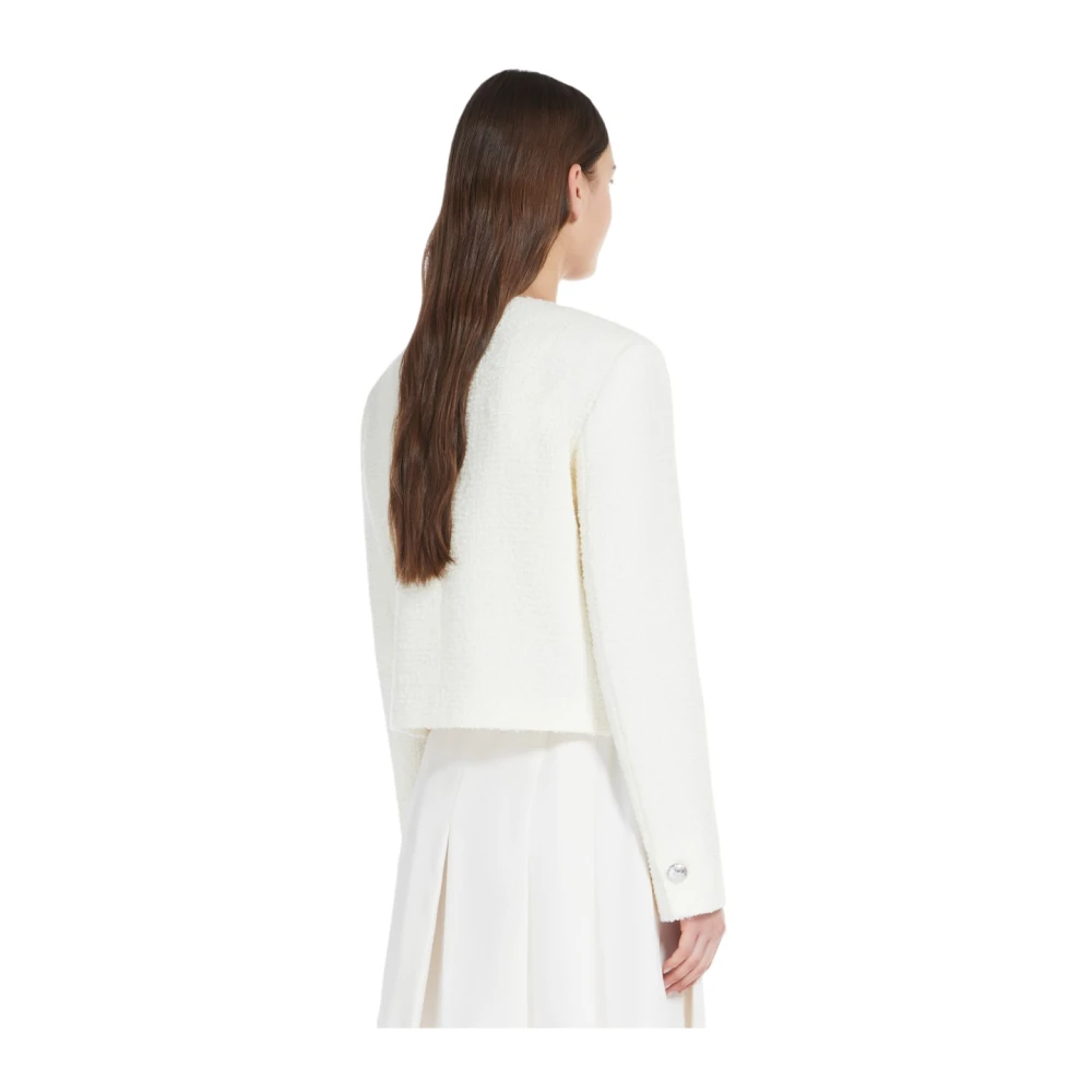 Max Mara Studio Stijlvolle Jas voor Vrouwen White Dames