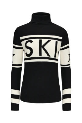 Svart Ull Turtleneck Tröja