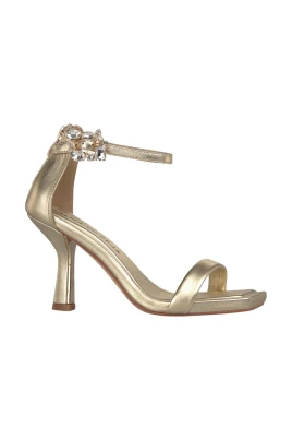 Metallic Strap Heel Sandal