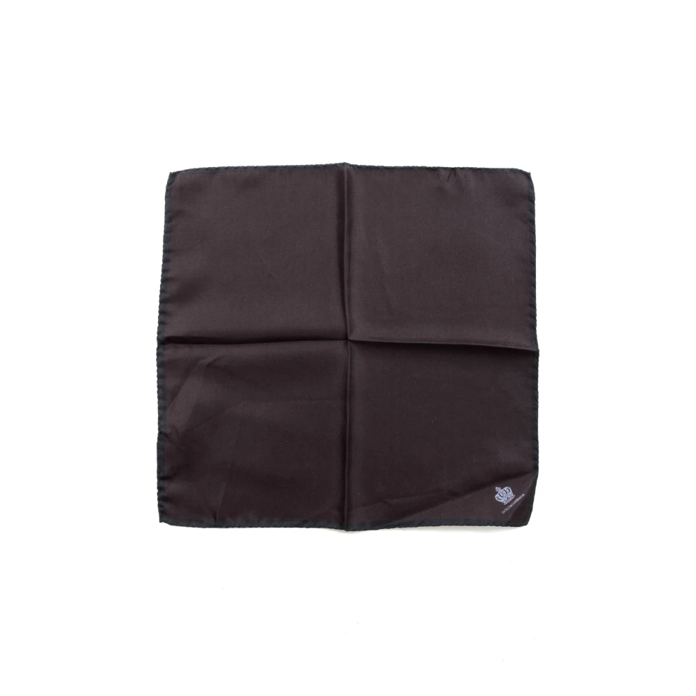 Dolce & Gabbana Men's Brown Silk Handkerchief - Handkerchiefs - One Size- Accessories