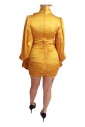 robe-mini-sheath-bodycon-en-soie-jaune-extensible