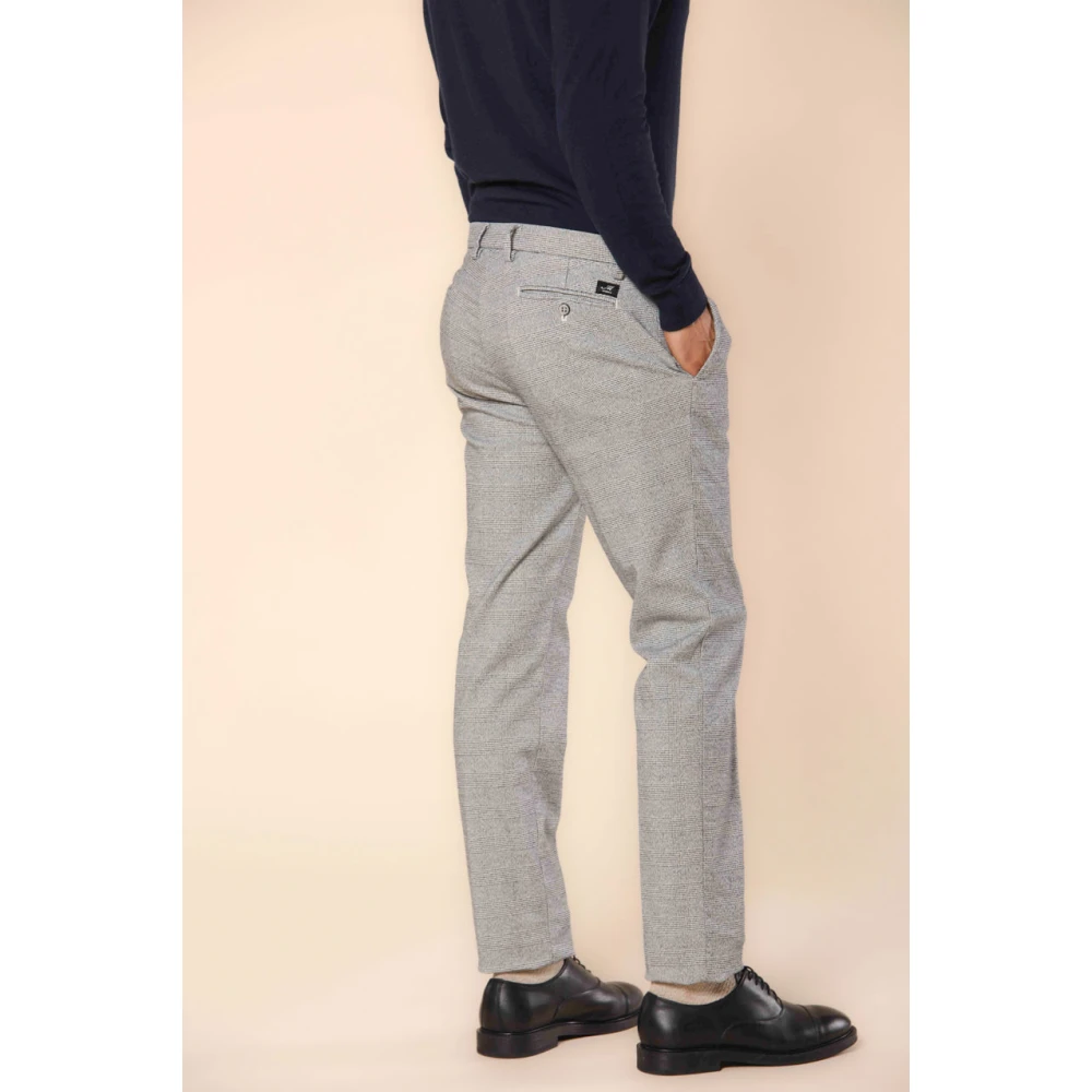 Mason's Heren Chino Broek met Glen Check Patroon Gray Heren