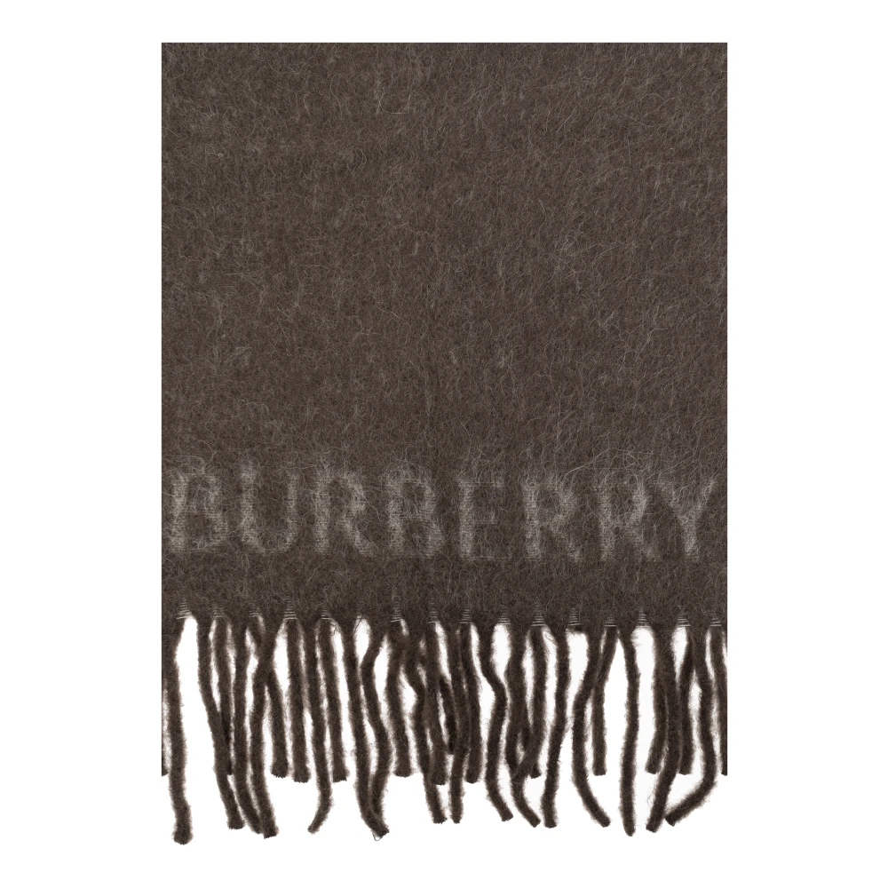 Burberry Sjaal met logo Brown Unisex