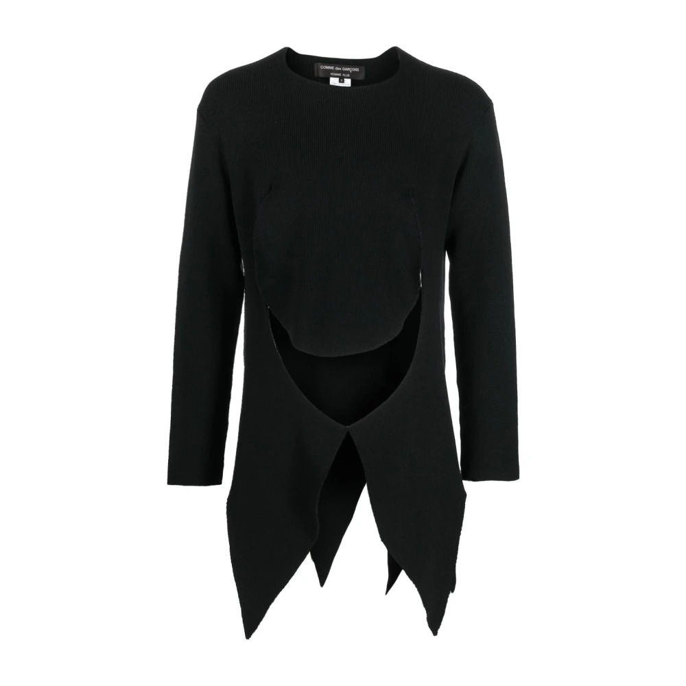 Homme Plus Zwarte Trui met Uitgesneden Details Black Heren