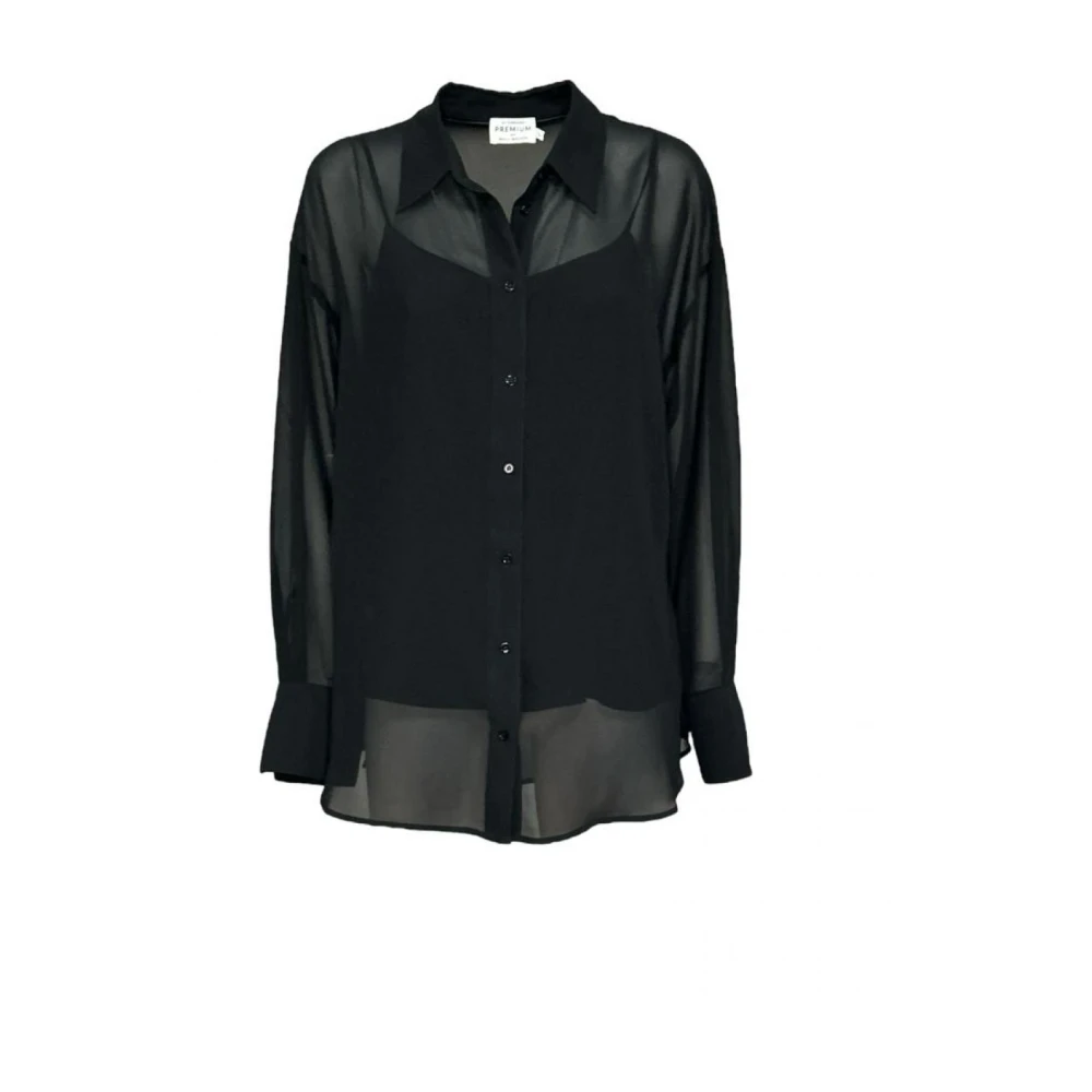 Molly Bracken Zwarte viscose overhemd Beatrice b. Black Dames