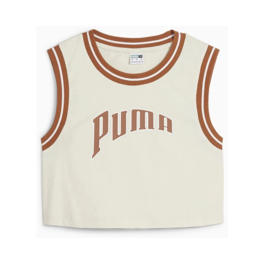 Puma Grafische Cropped Tee Shirt White Dames
