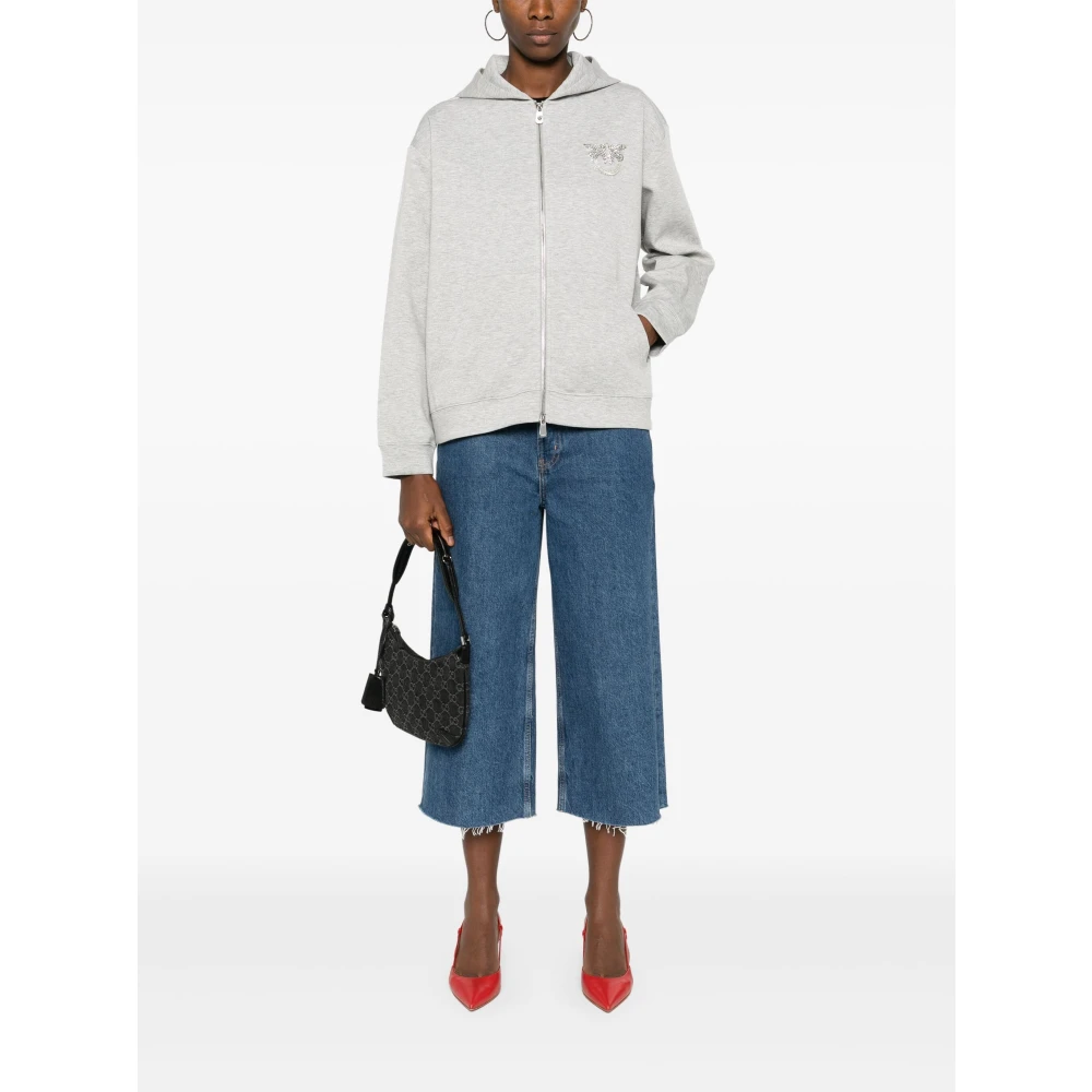 pinko Sweaters met rits en capuchon Gray Dames