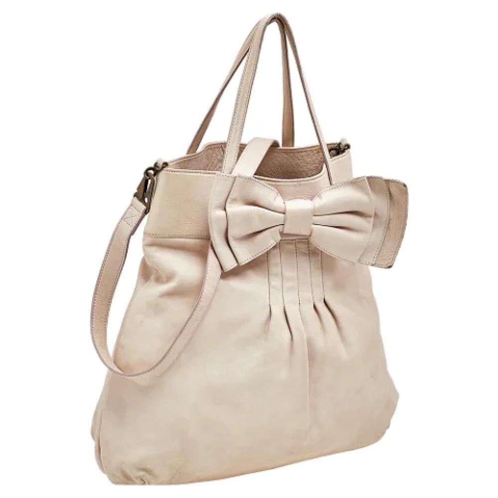 Valentino Vintage Pre-owned Leather totes Beige Dames